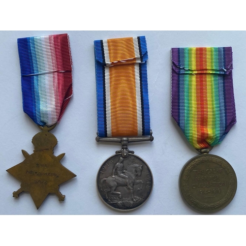 388 - A FIRST WORLD WAR CASUALTY TRIO TO THE SCOTS GUARDS. A Great War trio comprising 1914-15 Star named ... 