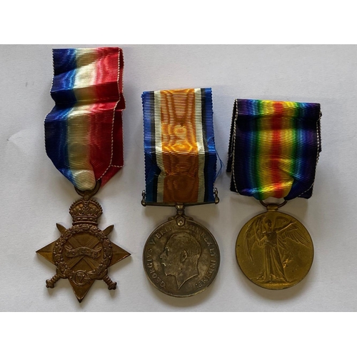 396 - A FIRST WORLD WAR CASUALTY TRIO TO THE NORFOLK REGIMENT. A Great War Trio comprising 1914-15 Star na... 