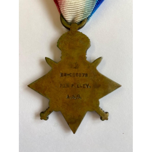 407 - A FIRST WORLD WAR PAIR AND MEMORIAL PLAQUE TO THE FIELD AND HORSE ARTILLERY WITH THE BROTHER'S STAR.... 