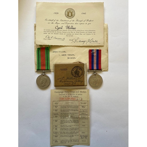 41 - FIRST AND SECOND WORLD WAR MEDALS AND PAPERWORK TO A DORSET FAMILY. A Great War pair named to 24411 ... 