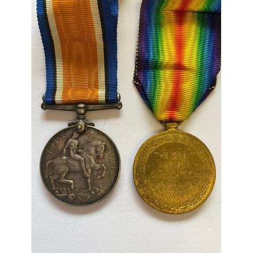 415 - A FIRST WORLD WAR CASUALTY PAIR TO THE MANCHESTER REGIMENT. A Great War Pair comprising War Medal an... 