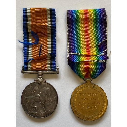 45 - A FIRST WORLD WAR PAIR TO THE MIDDLESEX REGIMENT. A Great War pair comprising War Medal and Victory ... 