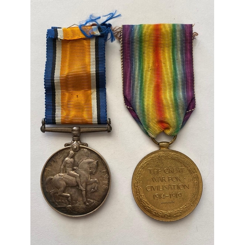 47 - A FIRST WORLD WAR PAIR TO THE NORTH STAFFORDSHIRE REGIMENT. A Great War Pair comprising War Medal an... 