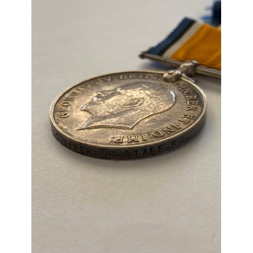 47 - A FIRST WORLD WAR PAIR TO THE NORTH STAFFORDSHIRE REGIMENT. A Great War Pair comprising War Medal an... 