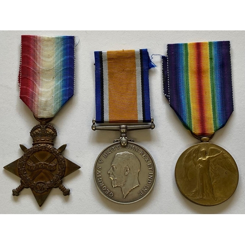 52 - A FIRST WORLD WAR TRIO TO THE EAST LANCASHIRE REGIMENT. A Great War trio comprising 1914-15 Star nam... 