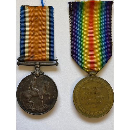 53 - A FIRST WORLD WAR PAIR TO THE MIDDLESEX REGIMENT. A Great War pair comprising War Medal and Victory ... 