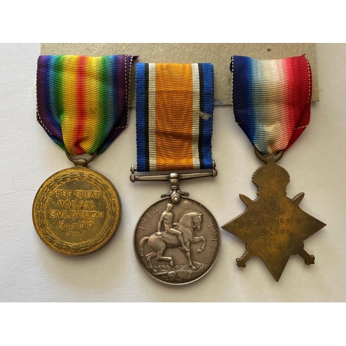 556 - A FIRST WORLD WAR CASUALTY TRIO TO THE LANCASHIRE FUSILIERS. A Great War Pair comprising War Medal a... 