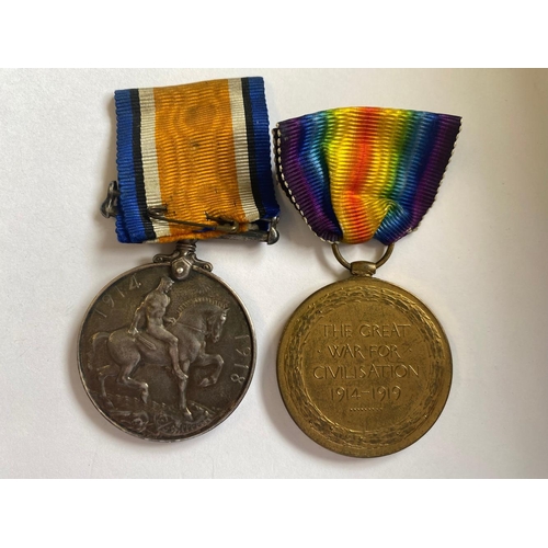 558 - A FIRST WORLD WAR CASUALTY PAIR TO THE ROYAL ARTILLERY. A Great War Pair comprising War Medal and Vi... 