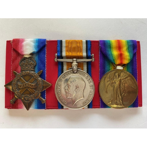 57 - A FIRST WORLD WAR TRIO TO THE YORKSHIRE LIGHT INFANTRY. A Great War Trio comprising 1914-15 Star nam... 