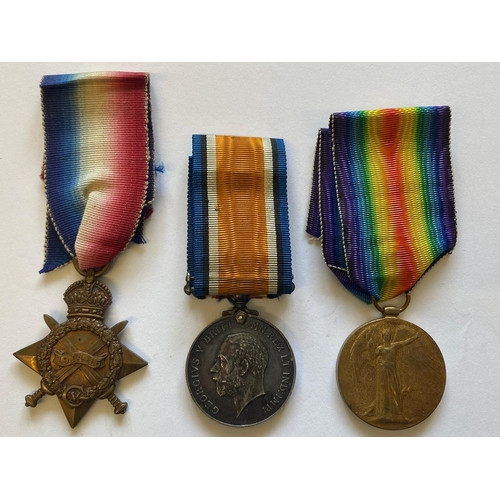 571 - A FIRST WORLD WAR TRIO AND PLAQUE TO THE NORTH STAFFORDSHIRE REGIMENT. POSSIBLY FROM THE THIRD DAY O... 