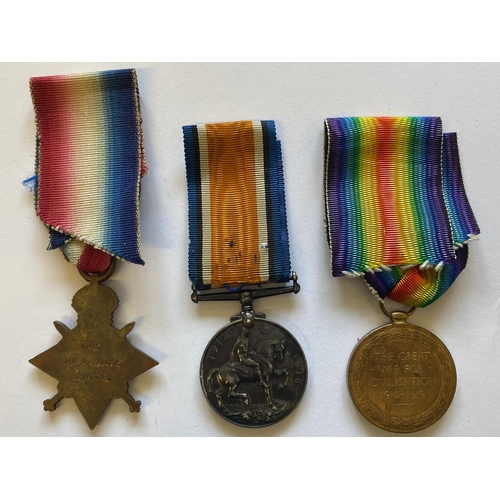 571 - A FIRST WORLD WAR TRIO AND PLAQUE TO THE NORTH STAFFORDSHIRE REGIMENT. POSSIBLY FROM THE THIRD DAY O... 