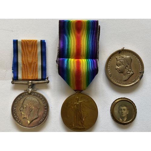 583 - A FIRST WORLD WAR PAIR, SCROLL AND FRAMED PLAQUE TO A CASUALTY FROM THE YORK REGIMENT WHO WAS KILLED... 