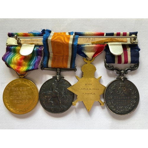 586 - A FIRST WORLD WAR MILITARY MEDAL AND TRIO TO A SECOND LIEUTENANT WITH THE DURHAM LIGHT INFANTRY AND ... 