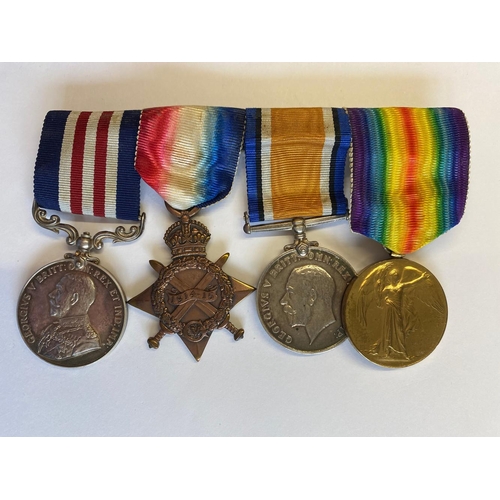 594 - A FIRST WORLD WAR MILITARY MEDAL CASUALTY GROUP TO THE FIELD ARTILLERY. A Great War Group of four co... 