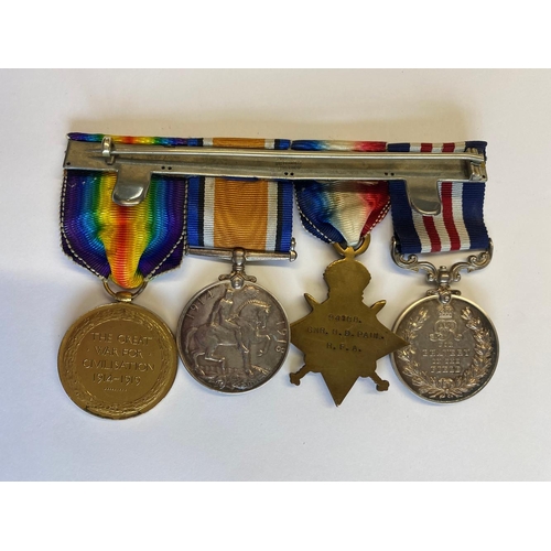 594 - A FIRST WORLD WAR MILITARY MEDAL CASUALTY GROUP TO THE FIELD ARTILLERY. A Great War Group of four co... 