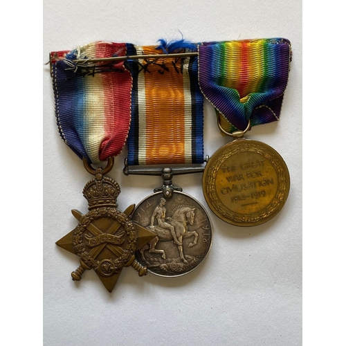 62 - A FIRST WORLD WAR TRIO TO THE PAY CORPS/ROYAL RIFLES. A Great War trio comprising 1914-15 Star named... 