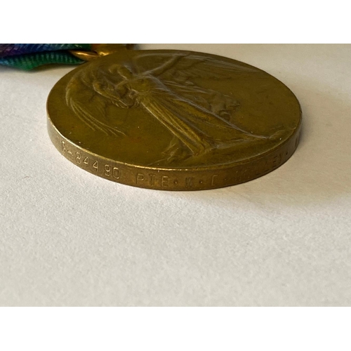 64 - A FIRST WORLD WAR VICTORY MEDAL TO THE MIDDLESEX REGIMENT. A Victory Medal named to G-84490 Pte W.E.... 