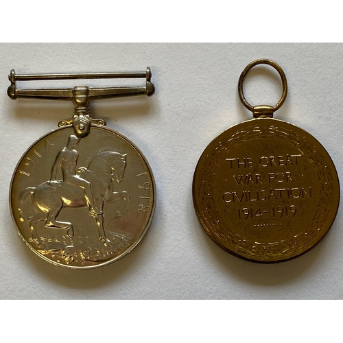 66 - A FIRST WORLD WAR PAIR TO THE NORTHAMPTONSHIRE REGIMENT. A Great War pair comprising War Medal and V... 