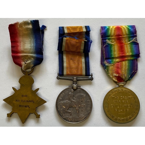 75 - A FIRST WORLD WAR TRIO TO THE DEVON REGIMENT. A Great War Trio comprising 1914-15 Star named to 1169... 