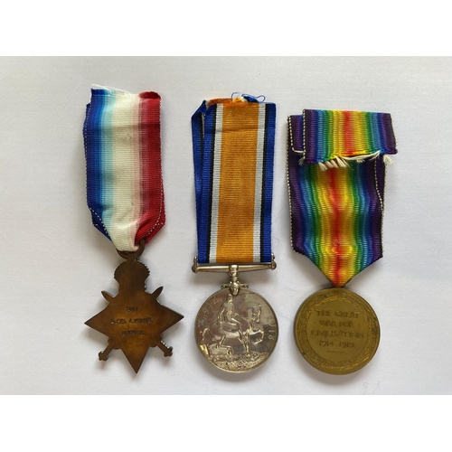 81 - A FIRST WORLD WAR TRIO TO THE WARWICKSHIRE REGIMENT. A Great War Trio comprising 1914-15 Star named ... 