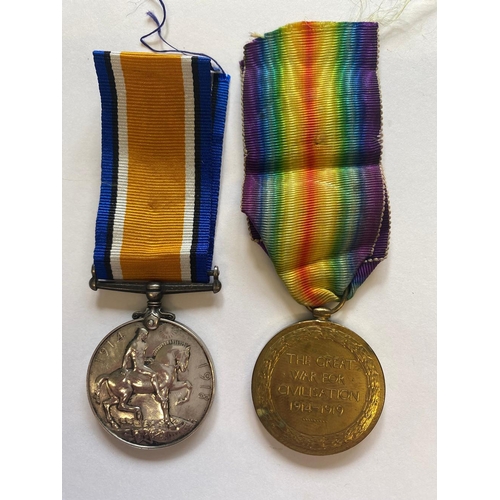 82 - A FIRST WORLD WAR PAIR TO THE LONDON REGIMENT. A Great War pair comprising War Medal and Victory med... 