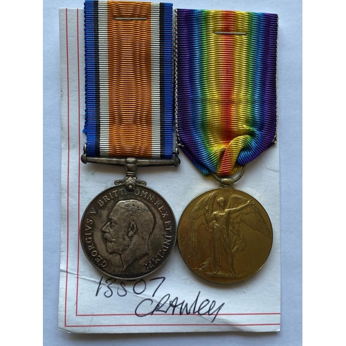 84 - A FIRST WORLD WAR PAIR TO THE RIFLE BRIGADE. A Great War Pair comprising War Medal and Victory Medal... 