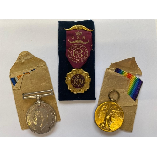 85 - A FIRST WORLD WAR PAIR TO THE MANCHESTER REGIMENT. A Great War Pair comprising War Medal and Victory... 