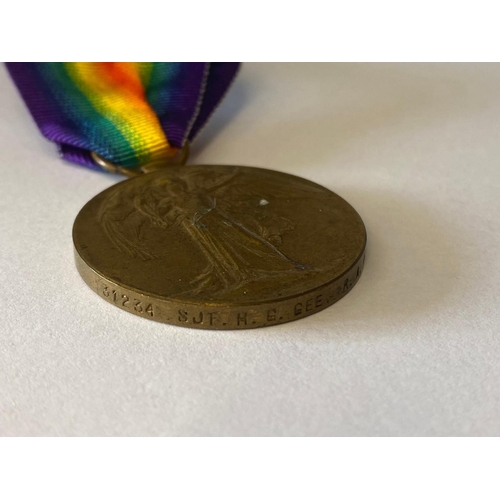 88 - A FIRST WORLD VICTORY MEDAL TO THE MEDICAL CORPS. A Great War Medal named to 31234 SJT H.G.Gee R.A.M... 