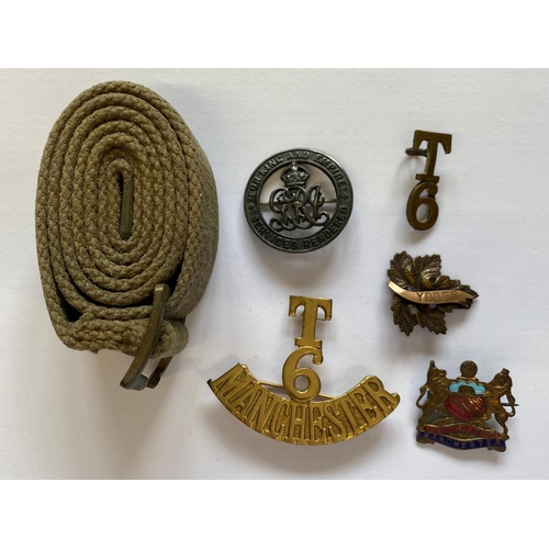 92 - A FIRST WORLD WAR PAIR AND WAR BADGE TO THE MANCHESTER REGIMENT. A Great War Pair comprising War Med... 