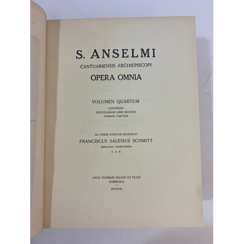 225 - SAINT ANSELMI. Opera Omnia, volumes 1-4, 1946. Saint Anselmi. Opera Omnia,ad fidem codicum recensuit... 