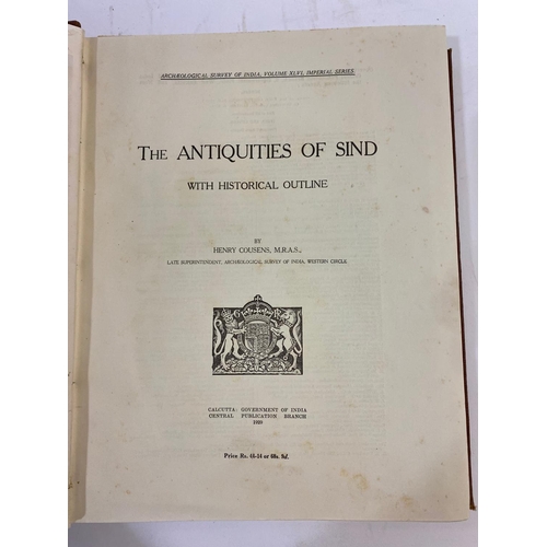 100 - HENRY COUSENS. THE ANTIQUITIES OF SIND, 1929. Henry Cousens. The Antiquities of Sind, first edition,... 