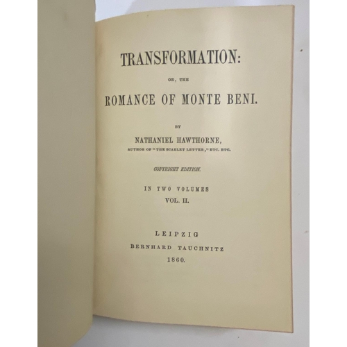 101 - NATHANIEL HAWTHORNE. The Marble Faun, 2 volumes, 1860. Nathaniel Hawthorne. The Marble Faun, 2 volum... 