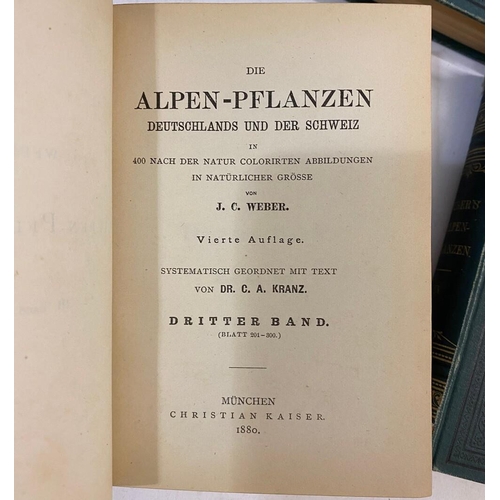 106 - J. C. WEBER. Die Alpen-Pflanzen Deutschlands und der Schweiz, 4 volumes, 1880. J. C. Weber. Die Alpe... 