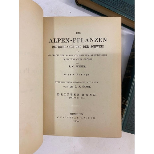 106 - J. C. WEBER. Die Alpen-Pflanzen Deutschlands und der Schweiz, 4 volumes, 1880. J. C. Weber. Die Alpe... 