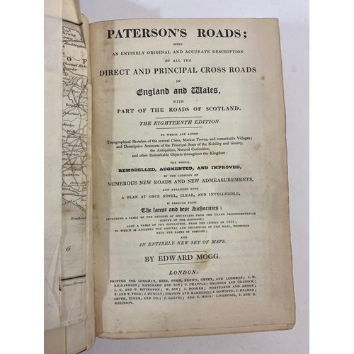 110 - EDWARD MOGG. Paterson's Roads, c. 1830. Edward Mogg. Paterson's Roads, eighteenth edition, folding e... 