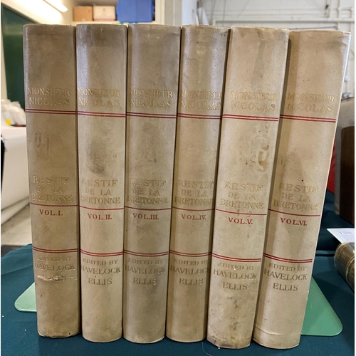 120 - NICOLAS EDME RESTIF DE LA BRETONNE. Monsieur Nicolas, or The Human Heart Unveiled, 6 volumes, 1930. ... 