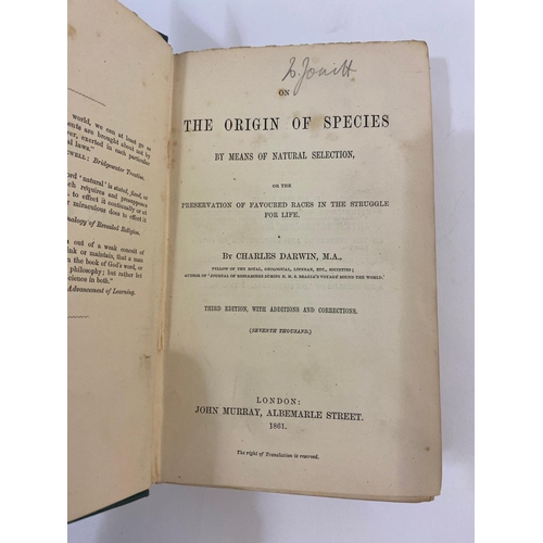 130 - CHARLES DARWIN. On the Origin of Species..., 1861. Darwin, Charles. On the Origin of Species by Mean... 