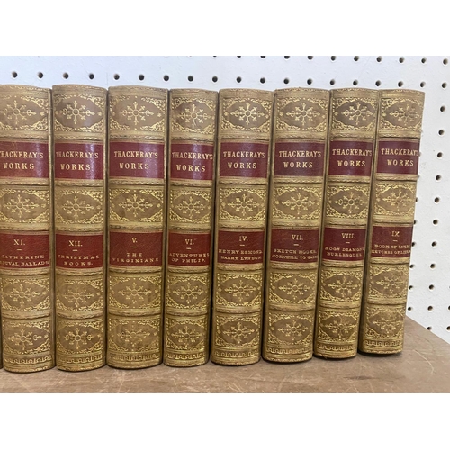 149 - WILLIAM M. THACKERAY. The Works, c. 1892. William M. Thackeray. The Works, 13 volumes, plates, conte... 