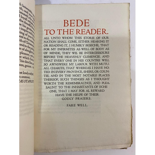 154 - THE VENERABLE BEDE. The History of the Church of Englande, 2 volumes, 1930. The Venerable Bede. The ... 