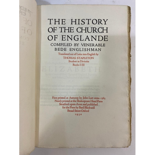 154 - THE VENERABLE BEDE. The History of the Church of Englande, 2 volumes, 1930. The Venerable Bede. The ... 