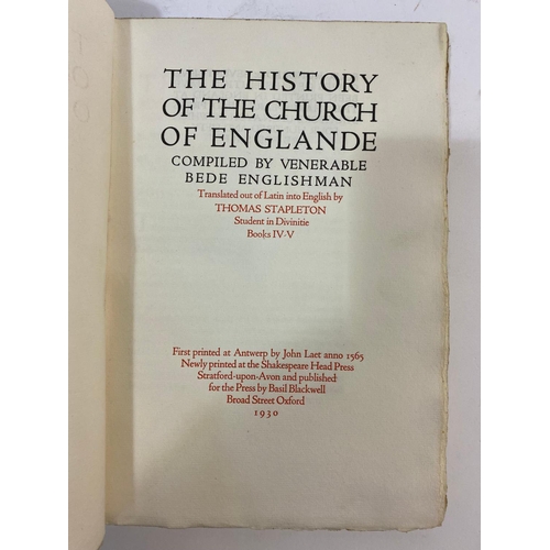 154 - THE VENERABLE BEDE. The History of the Church of Englande, 2 volumes, 1930. The Venerable Bede. The ... 