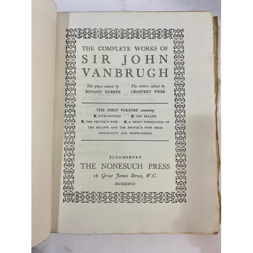 155 - SIR JOHN VANBRUGH. The Complete Works, 4 volumes, 1927. Sir John Vanbrugh. The Complete Works,  4 vo... 