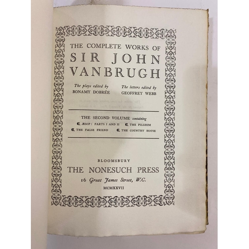 155 - SIR JOHN VANBRUGH. The Complete Works, 4 volumes, 1927. Sir John Vanbrugh. The Complete Works,  4 vo... 