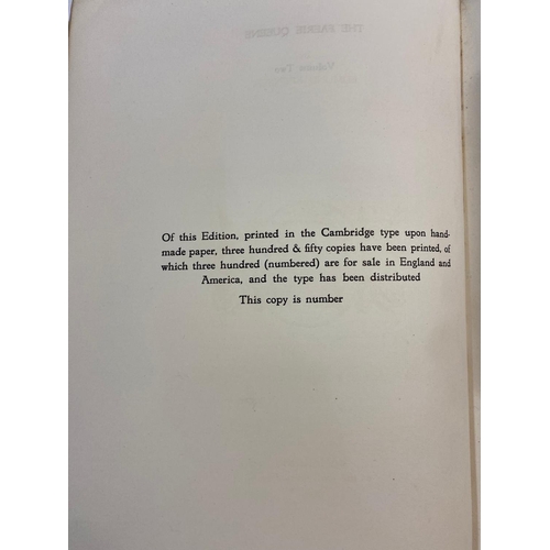 158 - EDMUND SPENSER. The Fairie Queen, 2 volumes, 1909. Edmund Spenser. The Fairie Queen, 2 volumes, one ... 