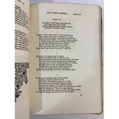 158 - EDMUND SPENSER. The Fairie Queen, 2 volumes, 1909. Edmund Spenser. The Fairie Queen, 2 volumes, one ... 