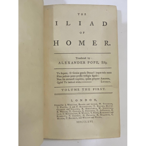 160 - HOMER. The Iliad, 3 volumes, 1771, and The Odyssey, 4 volumes, 1771. Homer. The Iliad... translated ... 