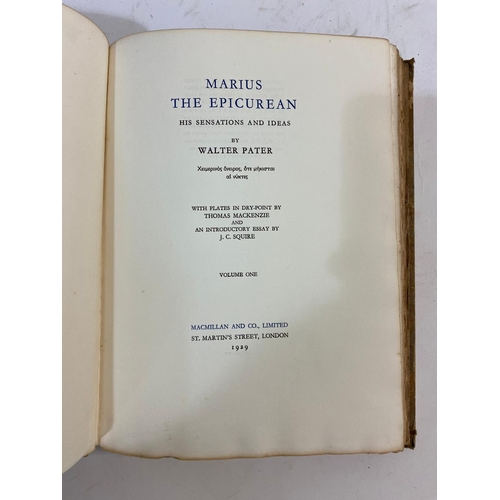 162 - WALTER PATER. Marius the Epicurean, 2 volumes, 1929. Walter Pater. Marius the Epicurean, 2 volumes, ... 