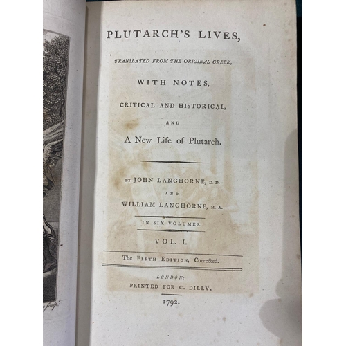 165 - PLUTARCH. Plutarch's Lives, 6 volumes, 1792 and 11 others. Plutarch. Plutarch's Lives... with Notes.... 