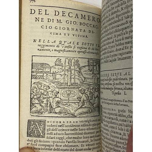 169 - GIOVANNI BOCCACCIO. Il Decamerone, 2 volumes, 1555. Giovanni Boccaccio. Il Decamerone, one volume bo... 