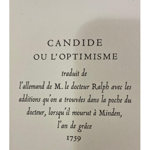 174 - FRANCOIS MARIE AROUET DE VOLTAIRE. Candide ou l'optimisme, 1944. Francois Marie Arouet de Voltaire. ... 